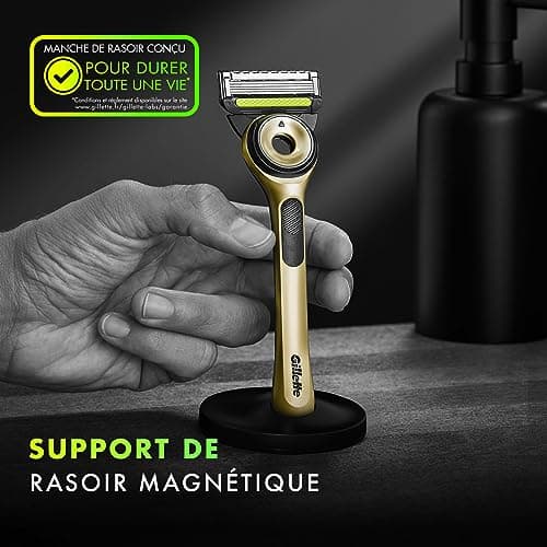 Gillette Labs Men's Razor, Limited Edition with Exfoliating Bar, Cleans Skin Before Blades, 5 Sharp Blades For Close Shave, With Refills - Image 4