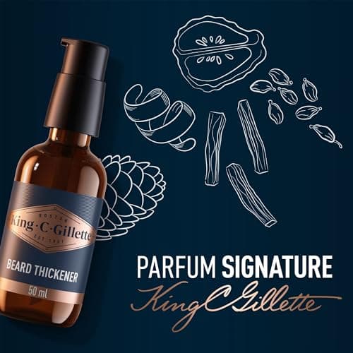 Gillette King C. Sérum Epaississant Pour Hommes, Soin Et Entretien De La Barbe Longue Ou Courte, Produit Avec Huile D’Argan Et Parfum Signature, Barbe Plus Fournie En 14 Jours, 50ml - Image 4