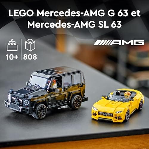 LEGO Speed Champions de Mercedes-AMG G 63 et Mercedes-AMG SL 63 - Véhicules pour Enfants - 2 Sets à Construire avec 2 Minifigurines de Pilotes, Idée Cadeau pour Garçons et Filles dès 10 Ans 76924 - Image 4