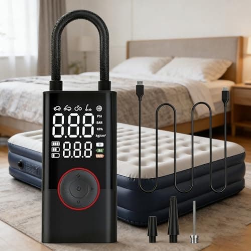 Pompe à air pour pneus de voiture – Compresseur électrique de gonflage rapide 150 PSI | 5 modes d'affichage numérique – Gonfleur de pneu portable pour véhicule automobile, SUV, camping-car, vélo - Image 4
