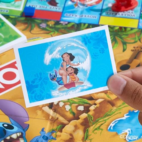 Jeu de Plateau Monopoly édition Disney Stitch - Version française, Jeu de société Familial et multijoueur pour Enfants, Ados et Adultes, Jeu de société, Dès 8 Ans - Image 7