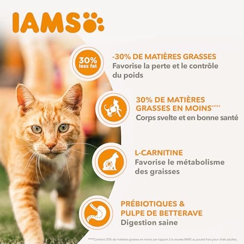 IAMS Advanced Nutrition - Lightweight Dry Food - Suitable for Sterilized Cats - Complete Balanced - Promotes Weight Control - Fresh Chicken - Non-GMO Artificial Flavour Colours - 1.5 kg - Image 6
