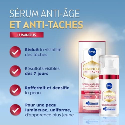 NIVEA Luminous 630 - Serum Visage Anti-Âge & Anti-Taches - Combleur De Rides Profond & Booster De Collagène - Thiamidol Breveté & Acide Hyaluronique - Tous Types De Peaux - 30 ml - Image 3