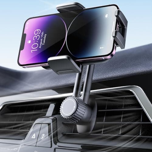 Car Phone Holder Holder: [360° Rotation & One-Hand Operation] Car Smartphone Holder Air Vent Car Mobile Phone Stands for iPhone/Samsung/Huawei/Xiaomi - Image 2