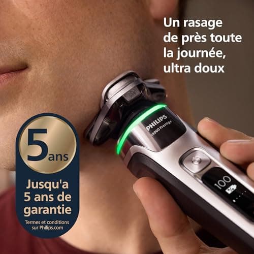 Philips Rasoir i9000 Prestige, Rasoir électrique sec et humide, Dark Slate Nova, avec technologie Skin IQ, système Triple Lift & Cut, lames rotatives 360 Dual SteelPrecision, styler à barbe, XP9204/33 - Image 4