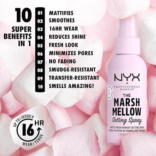 NYX Professional Makeup Marshmellow Anti-Shine Mattifying Makeup Fixing Spray - Image 4