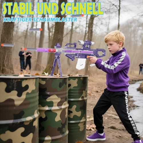 Electric Toy Gun for Nerf Sniper - 2 Chargers, 50 Darts, Over 100 Combinations - Electric Toy Sniper Rifle with Scope - Gift for 6-12 Years Old Kids - Image 7
