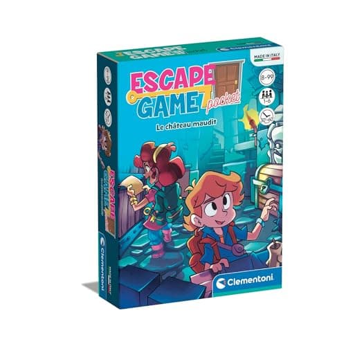 Clementoni | Escape Game Pocket – The Cursed Castle for Kids 8+ | Cooperative Card Game | 1 to 6 Players | 30 Riddles Logic & Observation | Family Activity at Home or Travel - Image 3