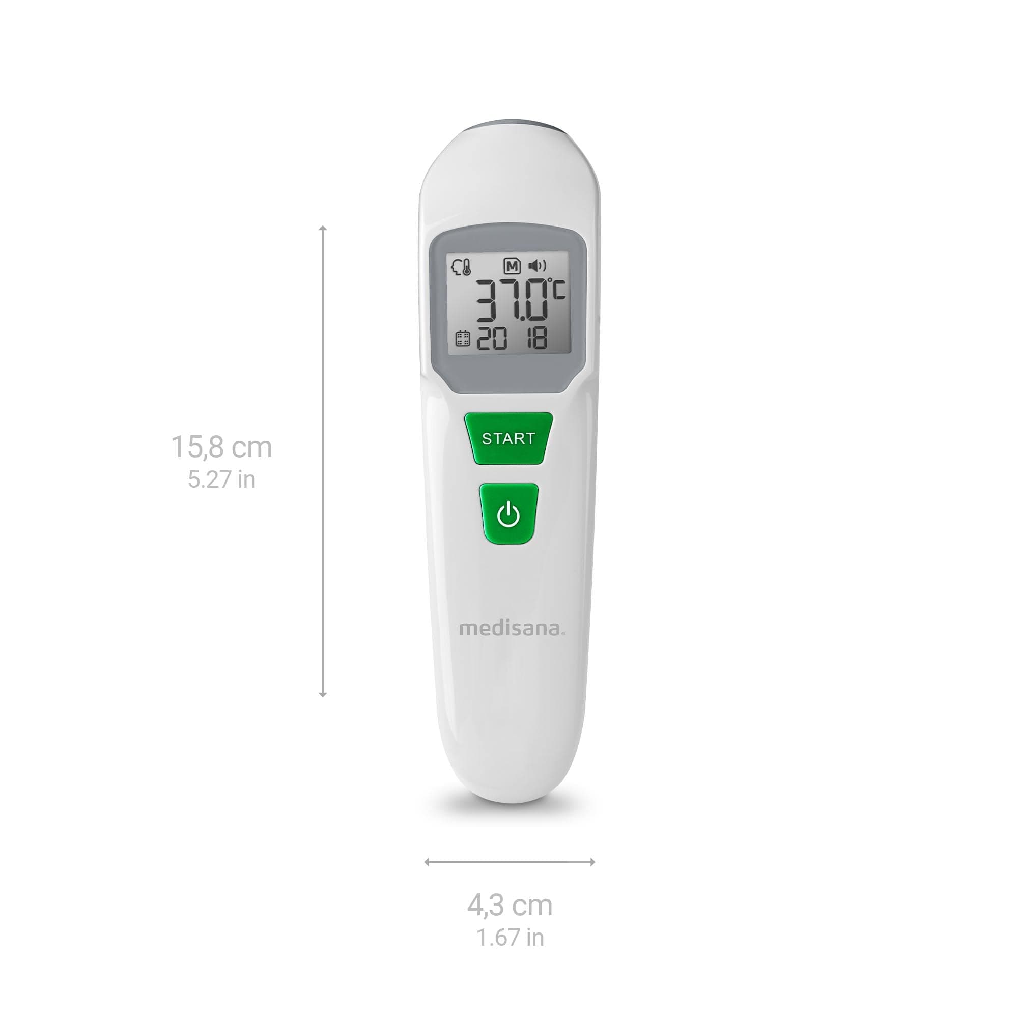 medisana TM 760 Digital Forehead Thermometer Medical Thermometer for Babies, Children and Adults with Visual Fever Alarm, Memory Function and Liquid Measurement - Image 3