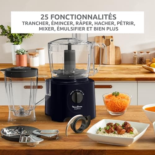 Moulinex Easy Force FP247810 Compact 3 L 800 W 2 Speeds + Pulse 25 Functions 6 Accessories Blender Graters Blue - Image 3