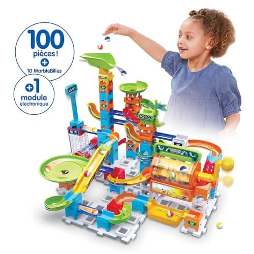 VTech - Marble Rush, Electronic Ball Circuit Super Action Set Electronic L200E, Building Set, 102 Pieces, 10 Balls, Gift for Children from 4 Years Old - Image 4