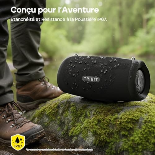 Tribit StormBox Lava Powerful Bluetooth Speaker, 80W Wireless Speaker, 24H Battery Life, IP67 Waterproof, Bluetooth 5.4, Custom EQ, XBas, TWS Pairing for Camping/Beach/Party/Outdoor - Image 5