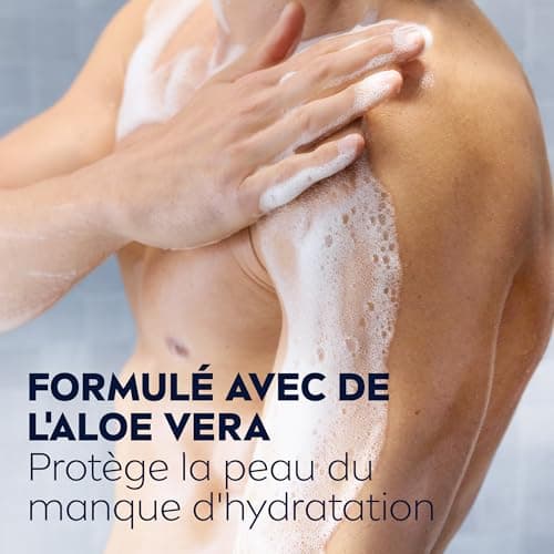 NIVEA MEN Gel douche Protect & Care (lot 6x250 ml) — Soin lavant enrichi en Aloe Vera naturel — Gel douche homme 3 EN 1 — Soin nettoyant corps visage et cheveux à la formule hydratante - Image 4