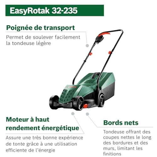 Bosch Tondeuse à Gazon Filaire EasyRotak 32-235 (Moteur de 1 200 W, Largeur de Coupe : 32 cm, bac de ramassage 31 litres, pour Les Petits Jardins) - Image 5