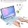 IVEOPPE Keyboard Case for Samsung Galaxy Tab S10 FE+ Plus 13.1 Inch 2025, Backlit 7 Colours French Azerty Bluetooth Detachable Keyboard Case with Touchpad Bluetooth Keyboard, Sky Blue - Image 5