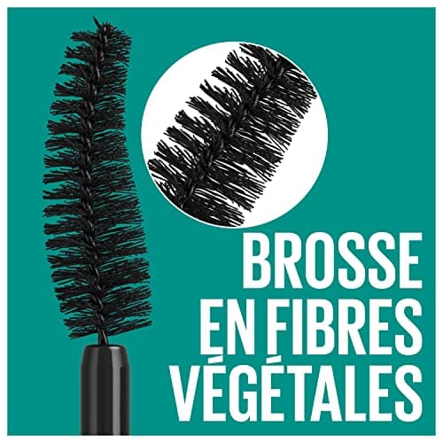 Maybelline New-York Volume Mascara - Enriched with Shea Butter - Vegetable Fibre Brush - Green Edition Mega Mousse - Very Black (02) - 10 ml - Image 6