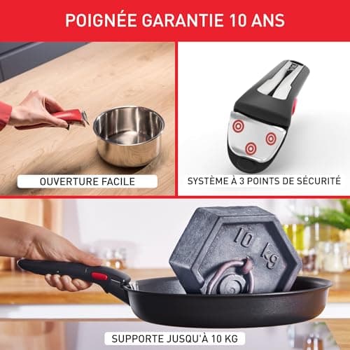 Tefal Ingenio Emotion, Cookware, Stainless Steel, Frying Pans 22/24/28 cm, Removable Handle, Stackable Design, Induction, L8968445 - Image 6