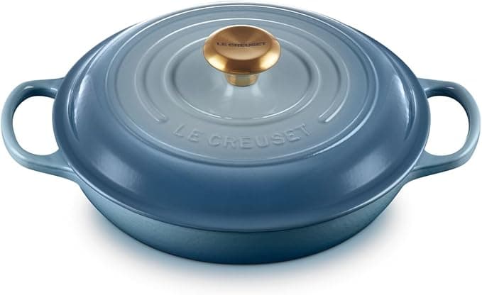Le Creuset Chambray 2118026434441 Signature Enamelled Cast Iron Stewpot, Round, 26 cm, 2 L, 4.2 kg