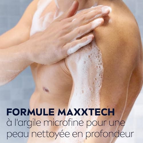 NIVEA MEN Gel Douche Deep Clean MAXXTECH (1 x 250 ml) — Soin lavant enrichi en argile microfine & technologie MaxxTech — Gel douche homme 3 EN 1 Corps Visage & Cheveux pour peaux à impuretés - Image 4
