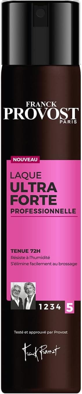 FRANCK PROVOST - Professional Ultra Strong Hairspray - 72h hold - Non-greasy, non-sticky and residue-free natural finish - Moisture-wicking formula that is easy to remove by brushing - 300ml - Image 1