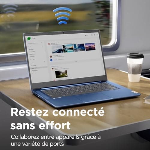 Lenovo IdeaPad Slim 3 Chrome 14M868 – Laptop 14 Inches FHD (MediaTek Kompanio 520, 4GB RAM, 128GB SSD, Arm Mali-G52 2EE MC2 GPU, Chrome OS) French AZERTY Keyboard – Grey - Image 6