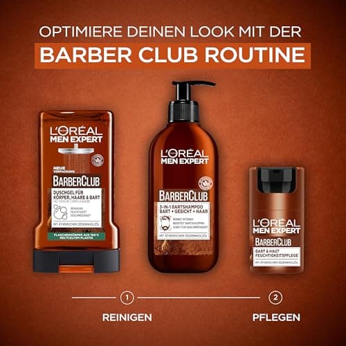L'Oréal Men Expert Beard Shampoo 3 in 1 XXL for Men, Beard Soap for Beard, Face and Hair, Beard Care Against Dandruff with Cedarwood Essential Oil, Barber Club, - Image 7