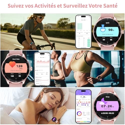 OUKITEL Women's Smart Watch with Bluetooth Call, 1.39 Inch Smartwatch with Female Function, 100+ Sports Modes, Cardio Monitoring/SpO2/Sleep/Pedometer, IP68 Waterproof, Women's Smart Watch for Android - Image 5
