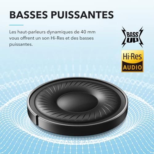 Soundcore Q20i Active by Anker, Active Hybrid Noise Cancelling Bluetooth Headphones, Over Ear Headphones, Up to 40 Hours of Battery Life in ANC Mode, Hi-Res Audio, Deep Bass, Customisation via App - Image 4