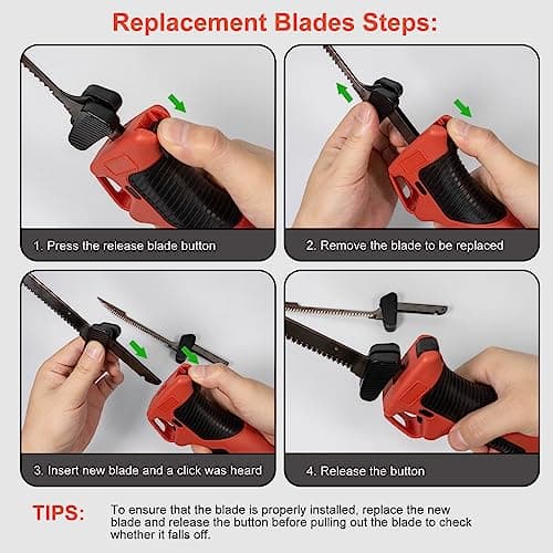 VLOXO Electric Fillet Knife, Professional Fish Knife with 4 Stainless Steel TiN Coated Blades and Safety Lock for Meat, Fish, Frozen and Kitchen - Image 5