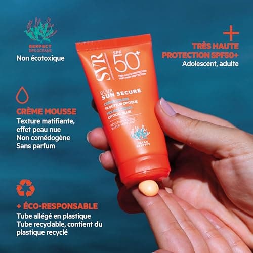 SVR - Sun Secure Blur SPF50+ Fragrance Free - Sunscreen cream with blur effect – Very high UVA, UVB, infrared & visible light protection – Sensitive skin – Niacinamide, Vitamin E – 50 ml - Image 6