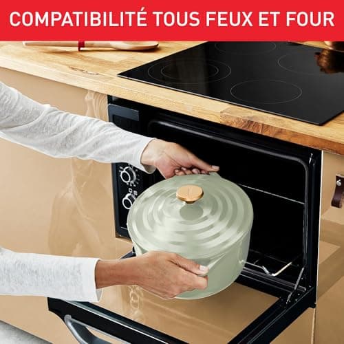 Tefal Cast Iron Casserole Dish Oval 30 cm, Light Weight Cast Aluminium Casserole Dish, Easy Cleaning, Safe Ceramic Coating, Condensing Lid, Oven Compatible, Induction, Air E2668925 - Image 7