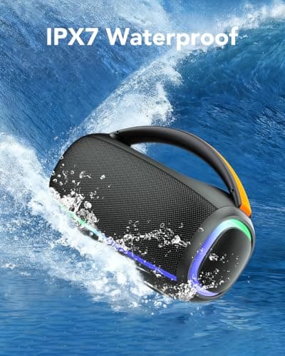 Bluetooth 5.4 Portable Speaker with Powerful Bass, 80W Bluetooth Speaker, Battery Life 30hrs RGB Lights, Pairing TWS, IPX7, AUX, TF, for Outdoor/Party/Travel - Image 6