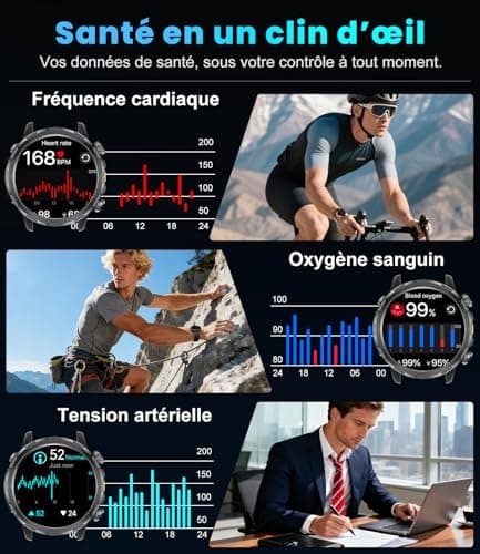 Men's Smart Watch with Bluetooth Call 1000mAh, 1.7 Inch HD Screen/LED Lamp/100+ Sports Modes, Heart Rate Monitoring/SpO2/Sleep IP68 Waterproof Compatible with Android iOS - Image 6