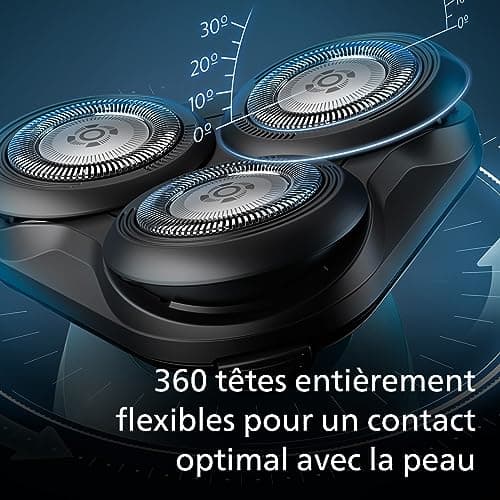 Rasoir Philips Series 5000 - rasoir électrique pour homme Wet & Dry bleu métallisé, avec tondeuse de précision et pochette souple de voyage (modèle S5465/18) - Image 5