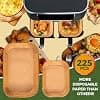 225 Pcs Air Fryer Liners Disposable Air Fryer Liners for Ninja Foodi 10.4L AF500UK/Cosori Dual Blaze TwinFry 10L/Duronic 10L, Ninja Megazone Air Fryer Paper Baking Accessories - Image 3