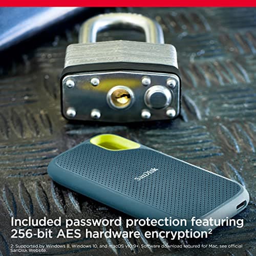 SanDisk Extreme 4TB External Solid State Drive (Portable NVMe SSD, Up to 1050MB/s Reading, 1000MB/s Write, USB-C, IP65 Rated Dust and Water Resistance, Handy Carabiner) Monterey - Image 3