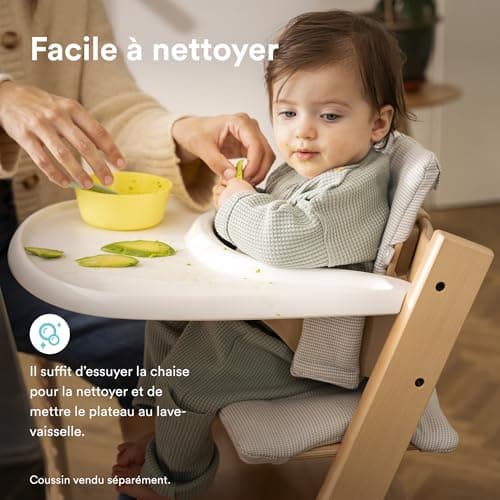 Stokke Tripp Trapp High Chair (Terracotta) with Stokke Tray (White) - Includes Chair + Baby Set 2 for 6-36 Months - Adjustable, Ergonomic and Easy to Clean - Image 7