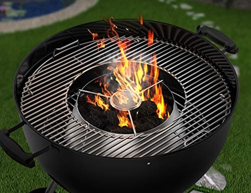 Onlyfire Charcoal Baskets with Stainless Steel Tumbler, Stainless Steel Basket Tank, Accessory for Weber Kettle Charcoal Barbeque 47, 57 and 67 cm - Image 8