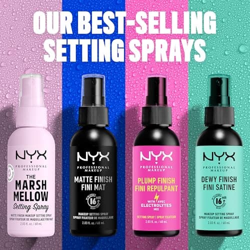 NYX Professional Makeup Dewy Finish Setting Setting Spray, Finishing Spray, Long Lasting Stay, Satin Finish, Vegan Formula, Model: Dewy - Image 8