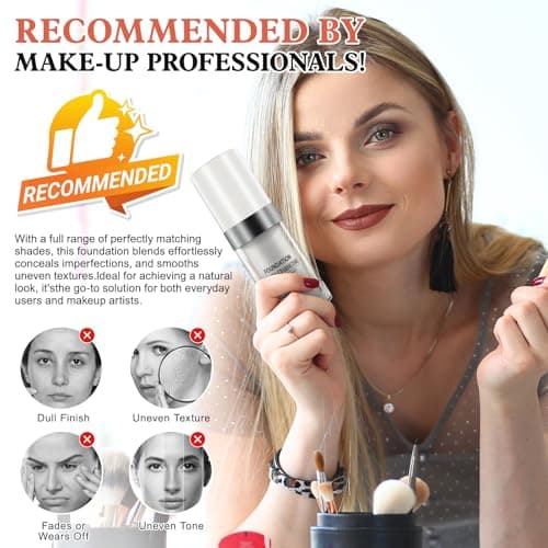 2 Pack Fondation liquide, Flawless Colour Changing Warm Skin Tone Foundation, Foundation Color Changing, SPF15, teint hydratant, Tous Les Tons de Peau, Correcteur Couverture Liquide Visage Nude - Image 7
