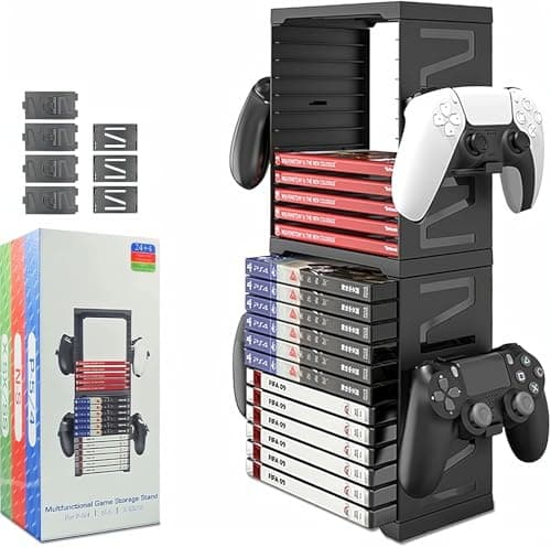 Video Game Storage Tower, Game Disc Holder, 24 Game CD for PS5/PS4/Xbox Series X/Xbox One/Nintendo Switch Games - Image 2