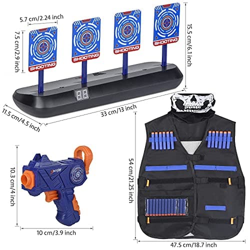 Electric Target with Tactical Vest, 1 Rifle for Children and 20 Darts Set of Nerf Accessories, Birthday Gifts Toys for 6 7 8 9 10 Years Children Boy - Image 6