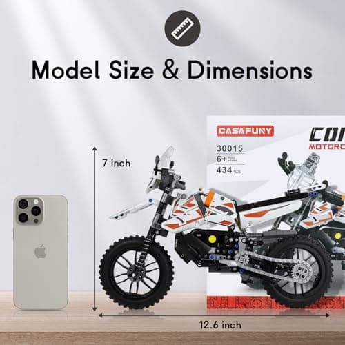 CASAFUNY Technic Motorcycle [434 Pieces] Brick Vehicle Building Games, Compatible with Lego Technic for Adults and Children 6+ Years - Image 4
