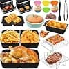 Silicone Air Fryer Mould Accessories for Ninja Air Fryer 10.4L AF500EU/COSORI 10L/COSORI Dual Zone 10L Twinfry Airfryer, Reusable Silicone Reusable Dish, Grid Racks, Grid Grid - Image 2