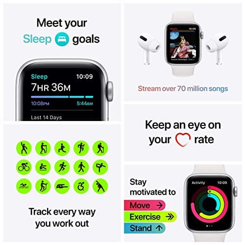 Apple Watch SE 2020 (GPS, 40MM) Space Grey Aluminium Case with Black Sport Strap (Refurbished) - Image 7