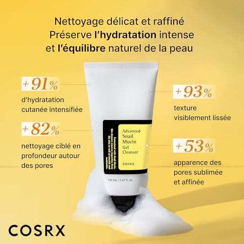 COSRX Advanced Snail Mucin Gel Cleanser, 150 mL | Gel nettoyant quotidien riche pour peau sèche et sensible | Soin de la peau coréen, non testé sur les animaux, sans parabènes, Korean Skincare - Image 5