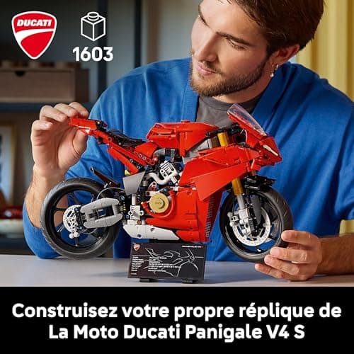 LEGO Technic La Moto Ducati Panigale V4 S - Moto à Construire pour Adulte, Homme et Femme - Blocs de Construction de véhicule - Idée de Cadeau pour Papa 42202 - Image 4