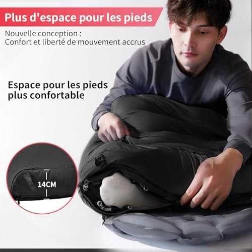 Winter Sleeping Bag Outdoor Sleeping Bag Down to -18°C Lightweight Warm Sleeping Bag with Premium Down 620FP for Camping, Hiking and Trekking - Image 6
