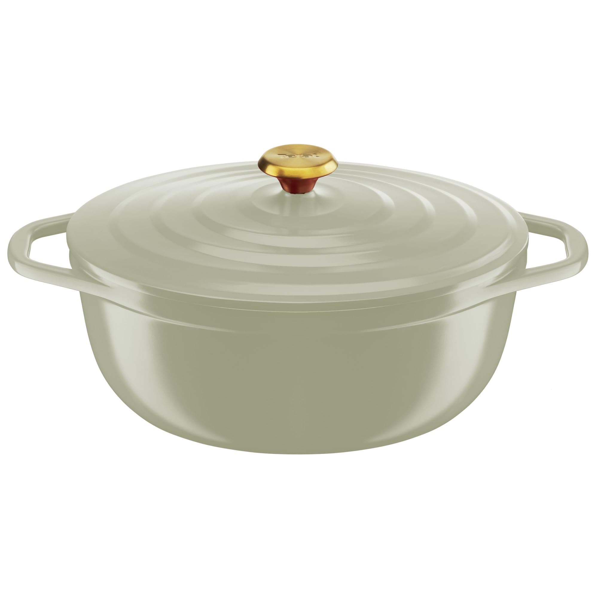 Tefal Cast Iron Casserole Dish Oval 30 cm, Light Weight Cast Aluminium Casserole Dish, Easy Cleaning, Safe Ceramic Coating, Condensing Lid, Oven Compatible, Induction, Air E2668925 - Image 1