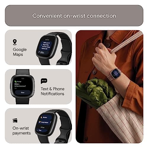 Google Fitbit Versa 4 Montre connectée sport avec GPS intégré et jusqu’à 6 jours d’autonomie de batterie - compatible avec Android et iOS - Image 7